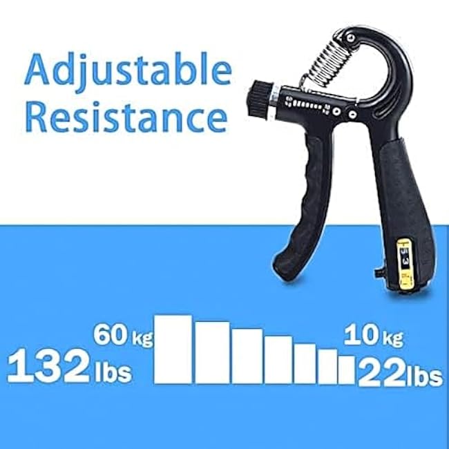 Hand Grip Strengthener Trainer - Hand Strengthener & Grip Strength - Forearm Grip Adjustable Resistance - Finger Stretcher, Hand Gripper, Finger Exerciser for Men/Women