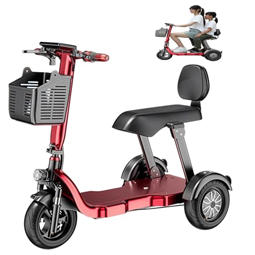 Scooter Per Disabili Per Adulti, Triciclo Elettrico Per Uso Domestico, Di Piccole Dimensioni, Per Anziani, Con Possibilità Di Ritiro E Riconsegna Per Bambini, Ideale Per Anziani Red,10A