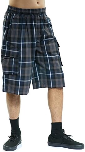 Plaid Cargo Shorts S-5XL 