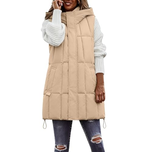 Gilet de transition léger pour femme coupe longue décontractée manteau d'hiver matelassé