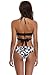 SHEKINI Mujeres Front Cross Bandage Bikini Floral impresión Inferior Traje de baño...