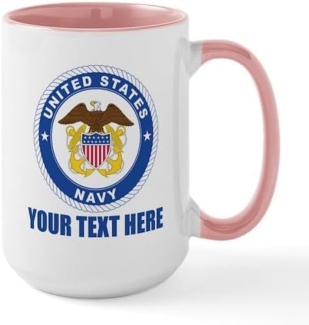 CafePress Custom Personalized Personalized U.S. Navy Emblem Large Mug 15 oz (444 ml) Ceramic Coffee Mug