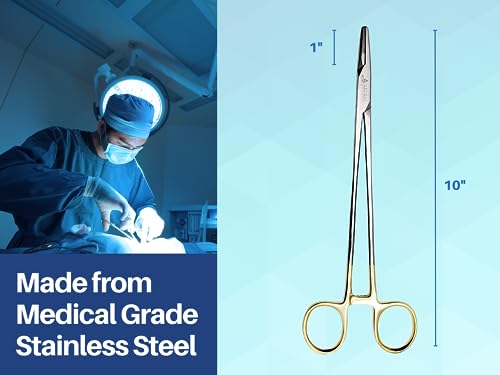 Image of Mayo Hegar Needle Holder Surgical Needle Driver Clamp Forceps with Tungsten Carbide Inserts by ARTMAN (10 Inches)