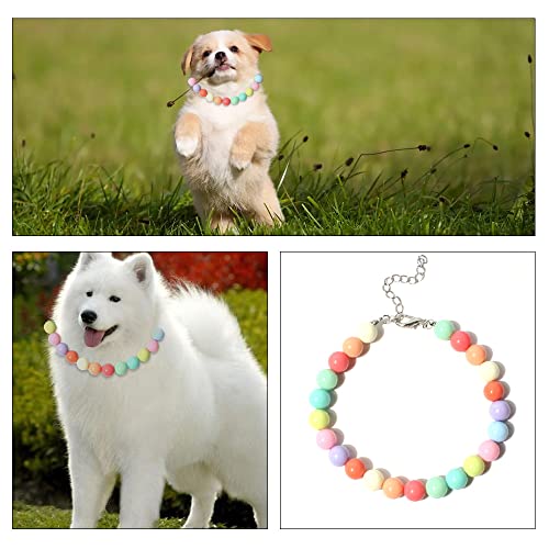 diyfixlcd Halskette mit Perlen für Hunde, bunt, verstellbar, für kleine Rassen, Hunde, Katzen, Welpen, Kätzchen