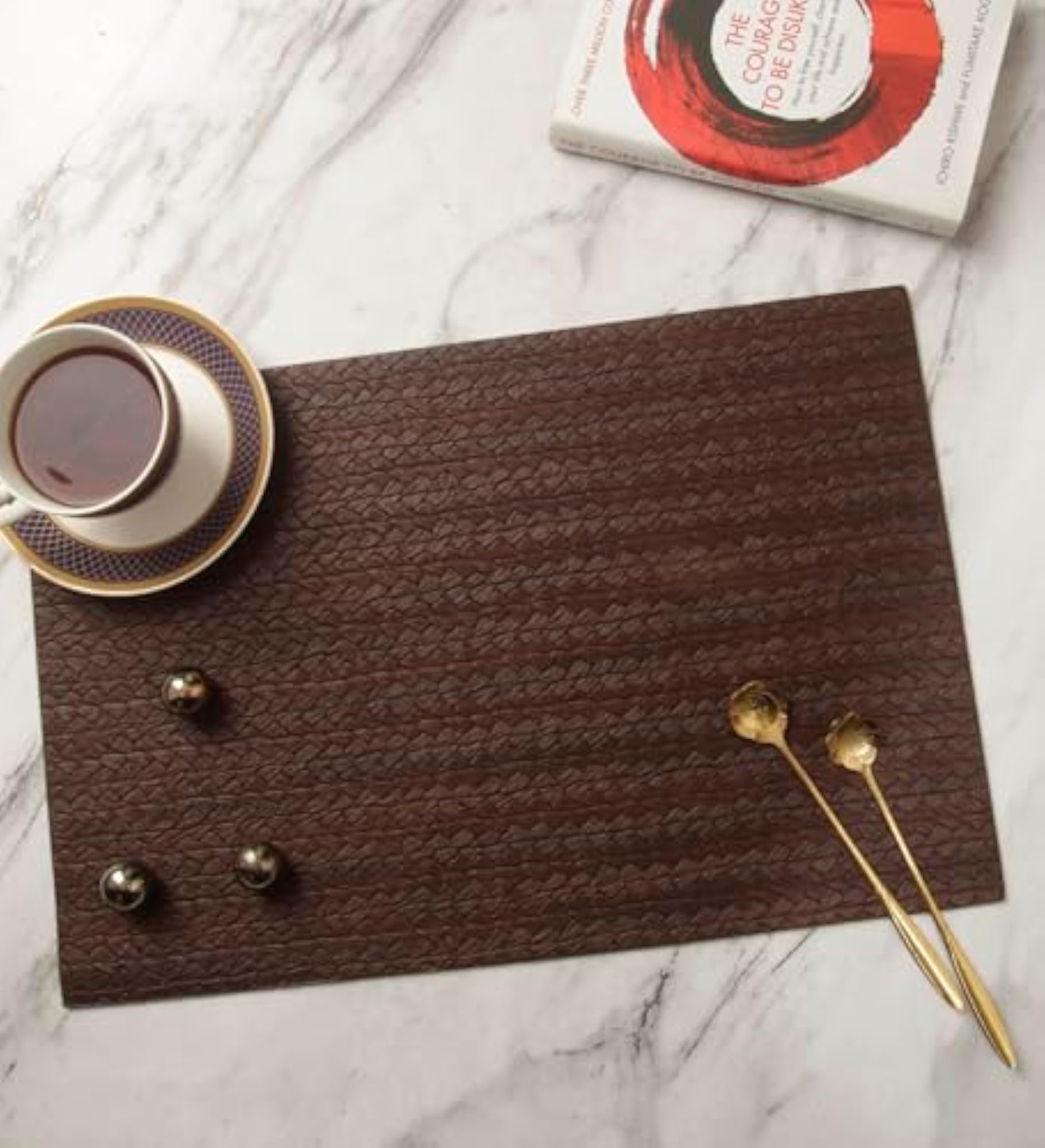 Set of 6 Premium Chocolate PVC Table Placemats