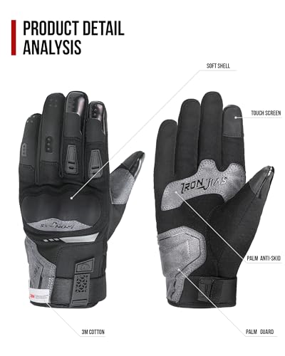 Grapelet Winter Motorcycle Gloves Waterproof Motorbike Riding Gloves Touchscreen Windproof Gloves For Motorcycle Ski Warm Gloves For Cold Weather  thumb #4