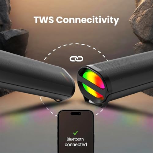 Image of iNFiRe FireBar 50 50W Bluetooth Soundbar with RGB Lights, TWS Function, Multiple Modes (BT /FM /AUX /USB /TF), Home Audio Speaker