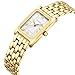 HOLSTOUR Watches for Women Vintage Bracelet White Roman Dial Rectangular Case Gold Watch Waterproof with Tools
