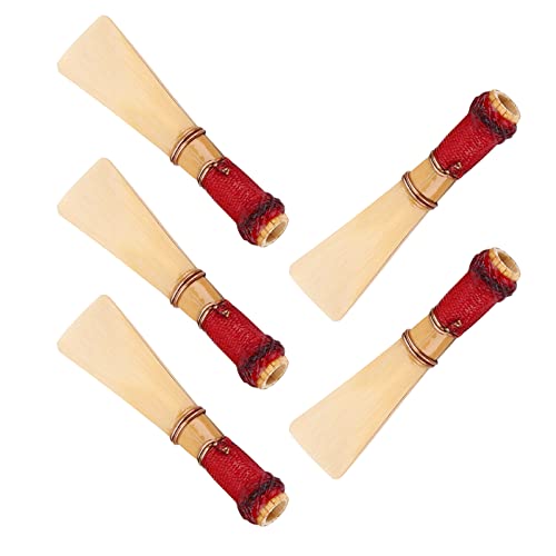 Anches de basson en bambou doux 5 pièces pour instruments à vent avec étui - 5