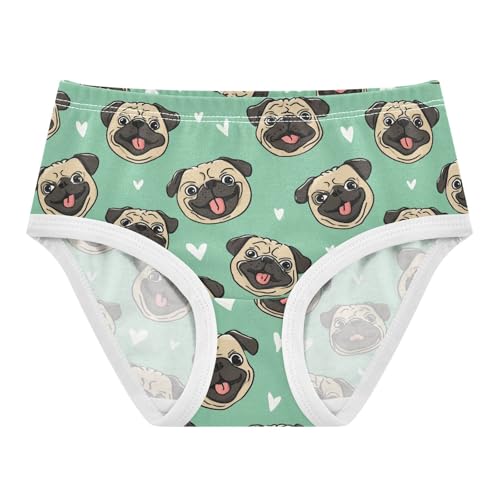 Girls Underwear Soft Cotton Cute Pugs Kids Panties in Sizes 2/3t, 4t, 5t, 6 and 8