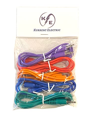 Image of (5 Color Pack of 3.5mm Mono TS Modular Synth Patch Cables Compatible with Many Modular and Semi-Modular Synthesizers