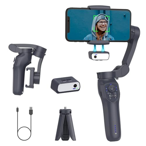 L7C Pro KIT, Gimbal Stabilizer for TikTokers/Youtubers, Handheld Phone Gimbal with Magnetic AI Active Tracking, Foldable Phone Stabilizer for Video Recording, for iPhone& Android, Vlogging Kit