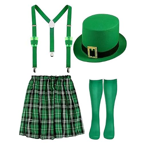 Jupe et bretelles Saint-Patrick lot accessoires costume extensibles et confortables