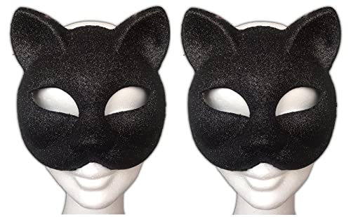 Fartoni x2 Mascara para Disfraz de Catwoman. Antifaz Catwoman. Disfraz gata mujer para carnaval. Disfraces de catwoman carnaval con máscara negra Cover