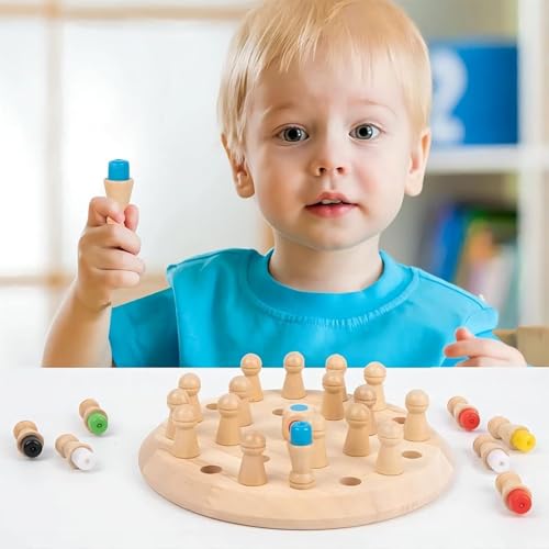Image of Memory Chess Game, Memory Game for Kids, Board Games Toys for Boys and Girls Fun Adults at Home Games for Boys 7-14 Years funzone Puzzle Game for Kid 7 to 14 Years