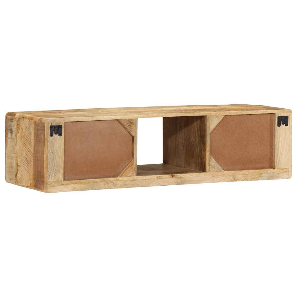 TV-Wandschrank 100x32x25 cm Massives Mangoholz | Wandmontage, Stauraum für Medien, Robustes Tropenholz, Pflegeleicht
