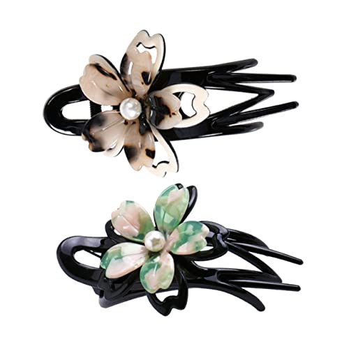 Didiseaon Horquilla Para Moño De Pelo 2 Piezas Pinza Para De Caballo Pasador Para El Pelo Pinza Fuerte Y Resistente Para Mujeres Y Niñas Accesorio De Moda
