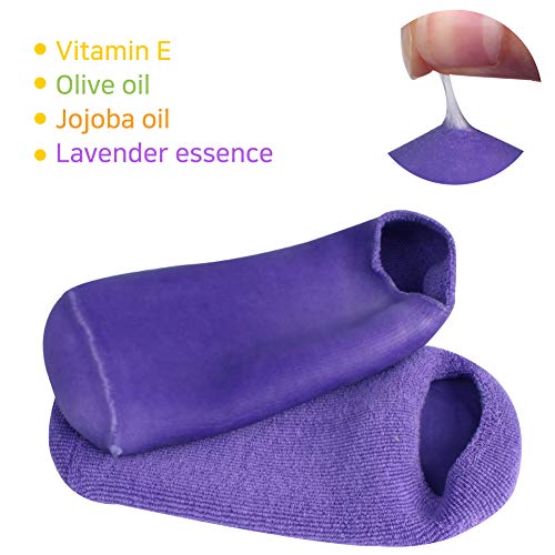 Comfort Gel Socks For Men And Women - Soft Spa Silicone Gel Infused Moisturizing Socks (Purple (1 Pair)) #TOP2