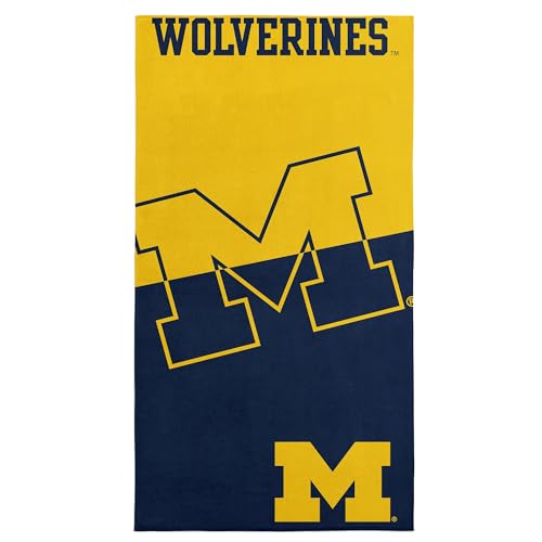Northwest NCAA Michigan Wolverines Microfiber Beach Towel, 30 x 60 Inches – Quick Dry, Sand Resistant, Lightweight, Highly Absorbent, Incisor Design