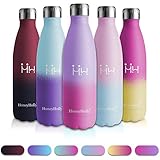 ECOLÓGICO Y DURADERO - Libre de BPA, libre de ftalatos, libre de toxinas, de grado alimenticio 304 (18/8) acero inoxidable. La botella de agua de bebida HoneyHolly es para mantenerte sanamente hidratada, adecuada para niños y adultos.