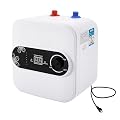 JAYGOVAN 110V 1500W Electric Small Under Sink Tank 2.1 Gallon Water Heater Hot Storage,Mini Instant Electric RV Kitchen Compact Water Heater with 23.5'' Long Exhaust Pipe,Wall or Floor Mounted