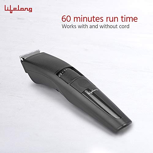 Image of Lifelong Beard Trimmer for Men | Quick Charge (2 Hours) | Runtime: 60 Mins | 20 Length Settings | Cordless | USB Charging | 1 Year Warranty (LLPCM07) - Black