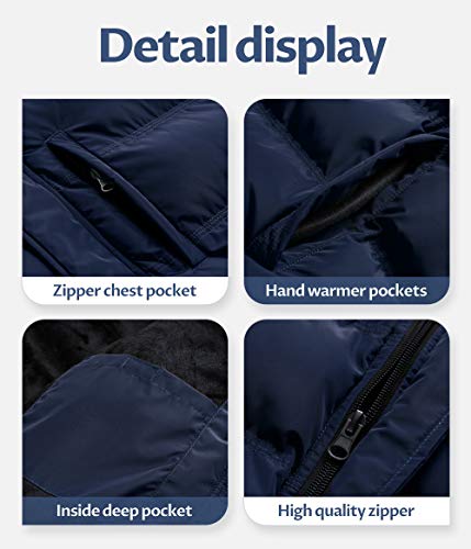 Foto de CREATMO US - Chaqueta acolchada para hombre, impermeable, para invierno, abrigo de esquí grueso y abrigado (imagen 7)