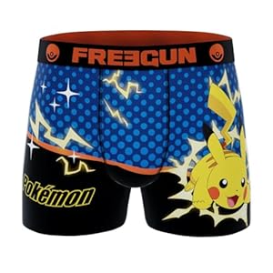 Freegun Boxer Pokémon Pikachu pour Homme PKM18 THU – sous-vêtement Amusant, Confortable et Respirant, avec Un Design Original du Personnage Le Plus apprécié