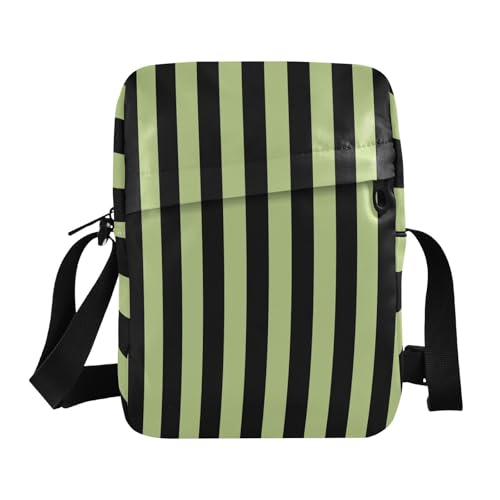 mens messenger bag cross body bag men Womens Fashion Purses Adjustable Strap for Travel Travel- Striped Green Black