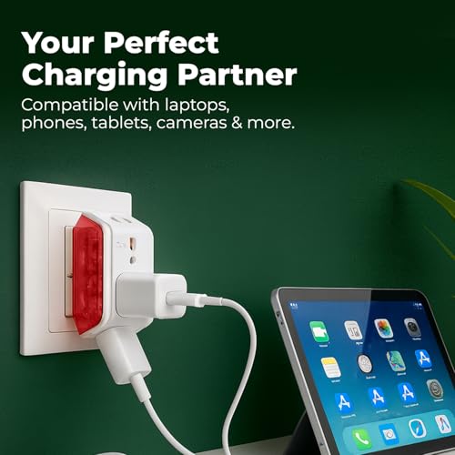 Image of Embox 3 Pin 240V Multiplug Sockets | Multi Plug Adapter with LED Indicator | Supports 2-Pin&3-Pin Plugs | 3 Pin Plug Socket Home&Office Appliances | (Pack of 2)