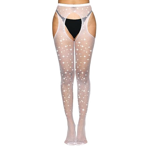 Image of Fishnet Dress for Women Lace Pantyhose Hight Waist Torn Tights Mesh Stockings Black Fishnet Tights Women's Fish Net Stockings