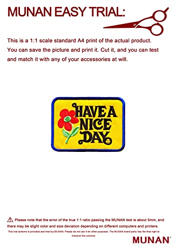 Munan Have A Nice Day Classic Patch Embroidered Applique Badge Iron On Sew On Emblem,Cool Patches For Men, Women, Boys, Girls, Kids #TOP2