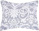 Amazon Basics Ultra-Soft Light-Weight Microfiber Reversible Comforter Bedding Set - Ikatlink King, Gray Medallion