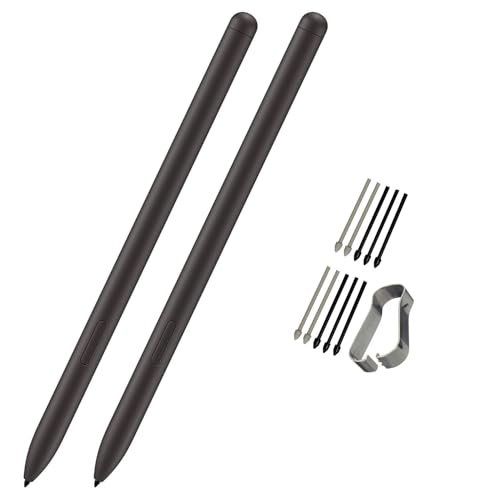 Image of 2 Pack Galaxy Tablet S6 Lite /S7 /S8 /S9 Series Stylus Pen Replacement for Samsung Galaxy Tab S6 Lite /S7 /S8 /S9 Plus Ultra FE Stylus S Pen +10 Tips /Nibs (NO Bluetooth) (Black)