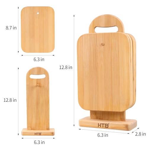 Set de tablas de cortar de bambú con soporte miniatura 6