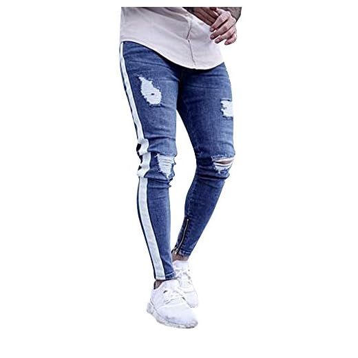 VPASS Pantalones Vaqueros para Hombre,Pantalones Casuales Moda Jeans Rotos Trend Largo Pantalones Pants Skinny Pantalon Fitness Jeans Largos Pantalones Ropa de Hombre