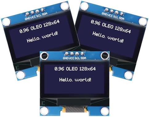 3PCS Display OLED 0,96'' I2C - 128x64 Pixel, Compatibile Con Arduino E Raspberry Pi, Blu E Giallo - Foto 5