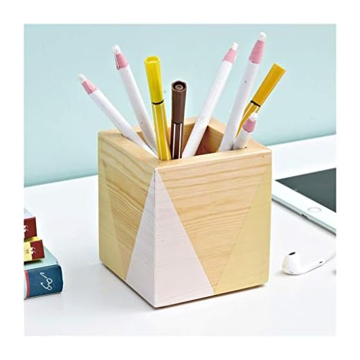 Pennfodral Pennhållare Natural Solid Wood Pencil Holder Desk Penna Organizer Desktop Office Pennor Stand Holder enkel geometri 3.5x3.9in Pennhållare (Color : Pen Holder C)