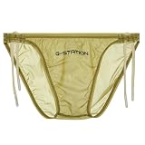 [ジーステーション] S カーキ STC 紐パン シースルー水着 透け メンズ ビキニ セクシー スイムウェア