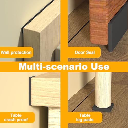 Rusoz Moosgummi Selbstklebend 50mm(B)x 3mm(D) x 3m(L) Geschlossenzelliges Dichtungsband mit hoher Dichte, Moosgummi Dichtung für DIY Energiesparer, wasserdicht, schalldämmend, einfache Montage