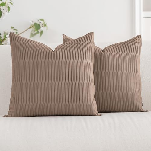 Aesphrates French Velvet Decorative Throw Pillow Covers 18x18 Inch for