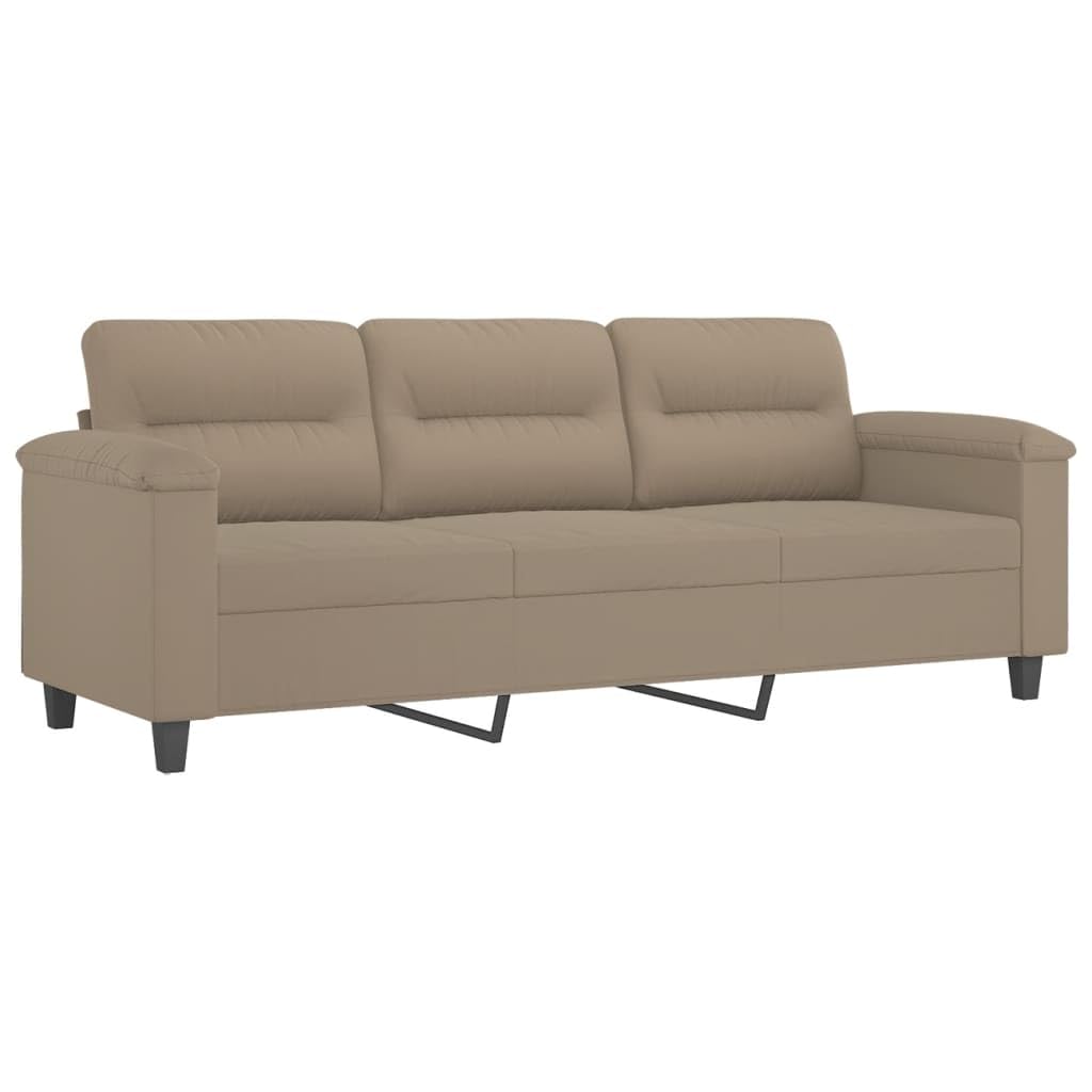Divano Moderno 3 Posti con Cuscino Tortora in Tessuto Microfibra 180 cm Allungabile con Funzione Sleep Relax Cassapanca Letto per Soggiorno Ufficio Lounge Design Scandinave