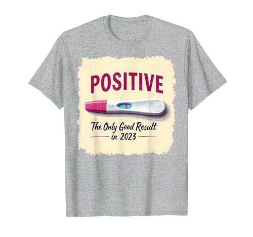 Pregnancy Big Sister Announcement: Positive Test Only Good Result T-Shirt, Men, Heather Grey, Large