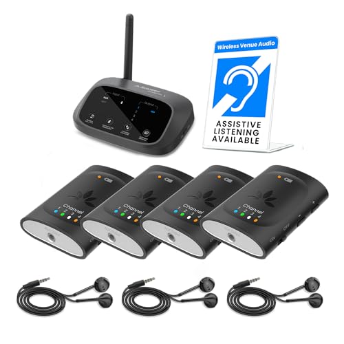 Avantree Audiplex M3 avec 1 récepteur supplémentaire – Système d’écoute assistée multicanal pour Traduction en église et en Salle de Classe, Son de...