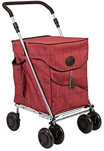 Carro de la Compra Plegable De Lujo 'Mayfair' de Sholley, Carrito de la Compra Fuerte y Estable, 4 Ruedas 6 Ruedas, Asa Ajustable Altura y Ângulo, Hombres, Mujeres, Unisex
