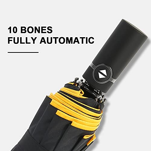 Ieaseys Umbrella Double Automatic Folding Yellow Umbrella Female Male Ten Bone Car Luxury Large Business Umbrellas Men Rain Women Gift Parasol #TOP1
