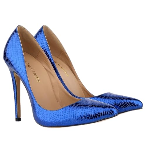 Chaussures à talons hauts pour femmes confortables au motif serpent coloré et bout pointu