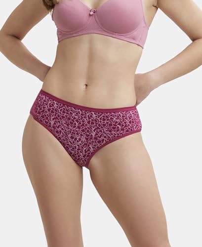 Image of Jockey 1807 Women's High Coverage Micro Modal Elastane Stretch Mid Waist Hipster with Ultrasoft Exposed Waistband