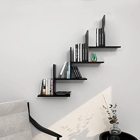 Wall Mount Shelf Cube Pigeon Hole Storage Display Compartment Shelving Bookshelf Home Décor Rack (Black) Cover