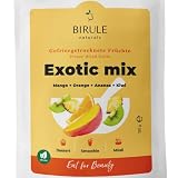Birule naturals Gefriergetrocknete Früchte Exotic mix Mango - Orange - Ananas - Kiwi 100% pur Frucht (120g)